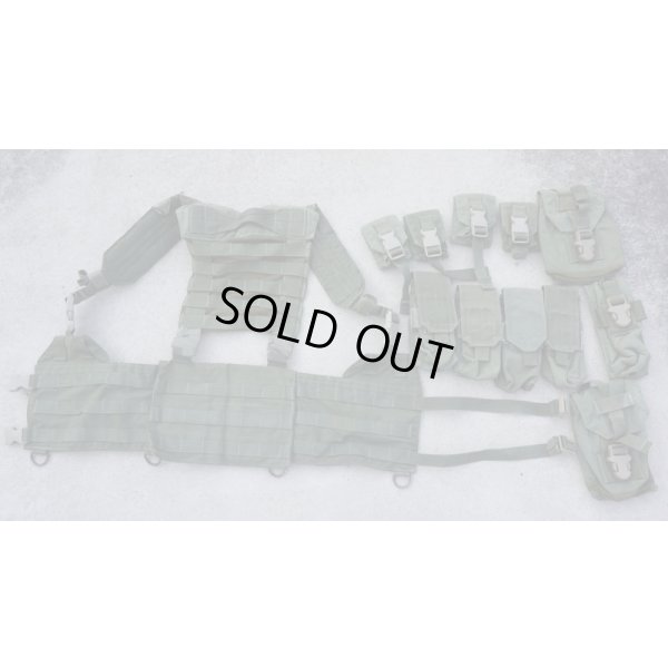 画像1: 米軍放出LBT-9019B DF-LCSタイプHハーネスOD ポーチ11個付きセット