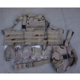 米軍放出FEDERAL COVERS & TEXTILES製RACKベスト ポーチ6個付きセット3Cデザート迷彩 新品