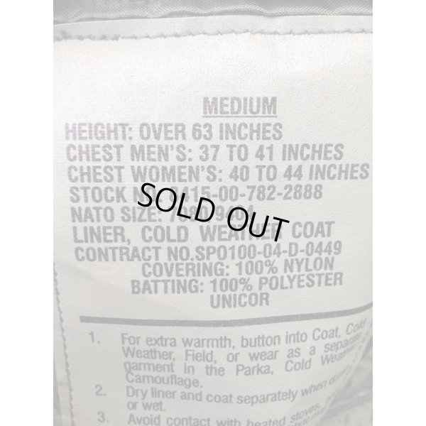 画像3: 米軍M1965（M65）フィールドジャケット用ライナー4thタイプOD新品