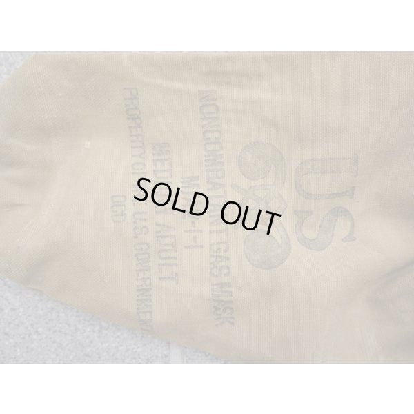 画像3: 第二次世界大戦 アメリカ民間人用M1A2-1-1ガスマスクバッグ カーキ