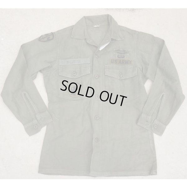 画像1: 米軍ベトナム戦争OG-107ユーティリティシャツ4thタイプMACVジャングルエキスパートパッチ付きサイズ14 1/2 X 31