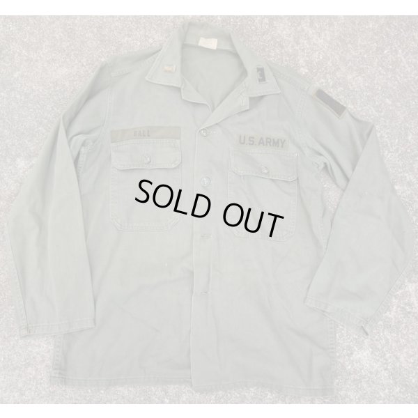 画像1: 米軍TROOPER製ユーティリティシャツ2ndタイプ型 第1米陸軍工兵少尉部隊章付きMEDIUM