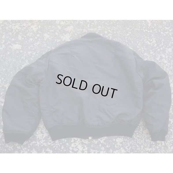 画像2: H.S.T.(ヒューストン)MA-1フライトジャケット黒MEDIUM