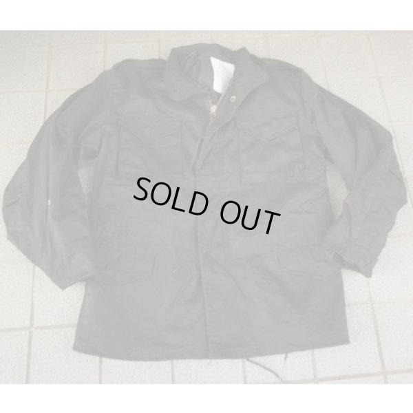 画像1: 米軍放出？米法執行機関放出？M65フィールドジャケット黒ブラスジッパータイプMEDIUM-REGULAR