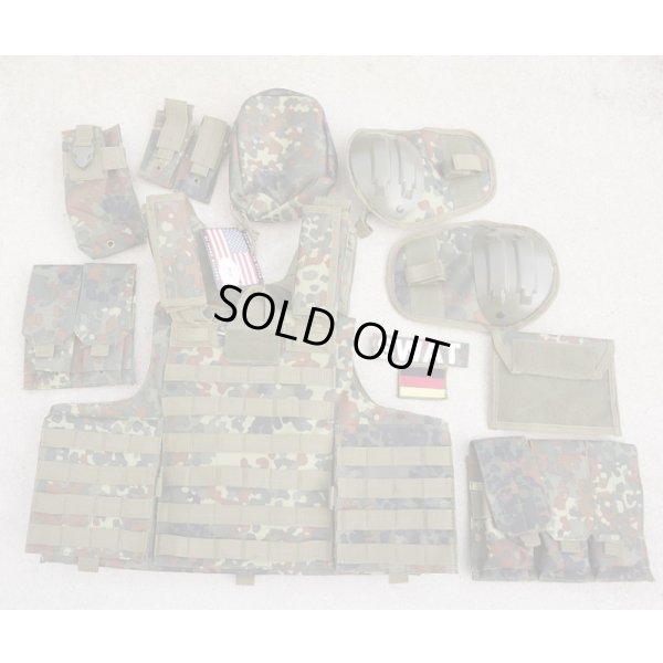 画像1: MFH製イーグルMAR CIRAS型ベスト ドイツ連邦軍フレクター迷彩(フレック迷彩)ポーチ7個パッチ2枚付き新品