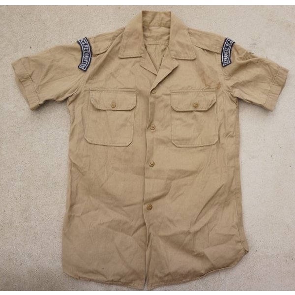 画像1: ギリシャ軍 海軍海兵隊 夏季制服カーキ色シャツ徽章付きサイズ2