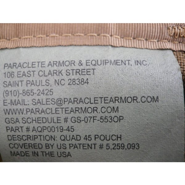 画像4: パラクレイト4連45ピストルマガジンポーチCB(コヨーテブラウン)新品プレMSAロット