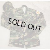 韓国軍ウッドランド迷彩 上下セット帽子付き陸軍第1歩兵師団DMZポリス着用品6号