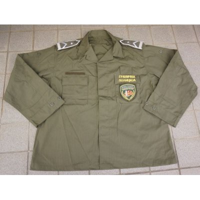 画像2: マケドニア国境警察OD戦闘服上下セットX-LARGE新品 徽章付き