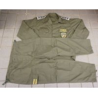 マケドニア国境警察OD戦闘服上下セットX-LARGE新品 徽章付き