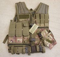 MIL-TEC USMCベスト イタリア軍Vegetato迷彩(V1型タクティカルベスト)ホルスター・ベルト付き新品