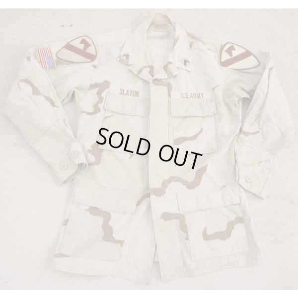 画像1: 米軍DCU（3Cデザート迷彩BDU）ジャケットSMALL-SHORT第1騎兵師団伍長パッチ付き