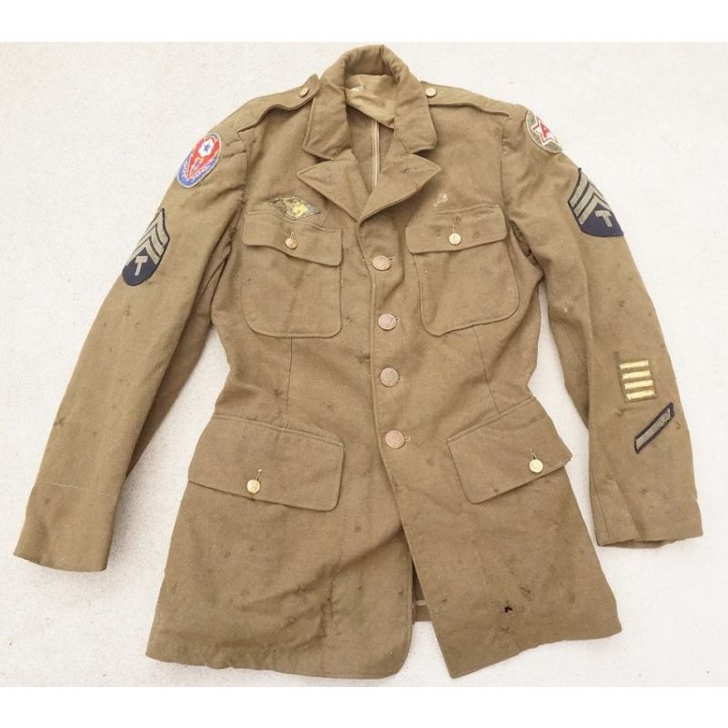 画像1: 第二次世界大戦 米軍 制服ジャケット第6軍4等技術兵パッチ付き