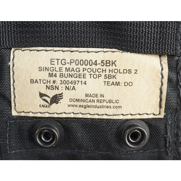 画像3: イーグル オープントップダブルマガジンポーチ黒(500Dナイロン製)新品