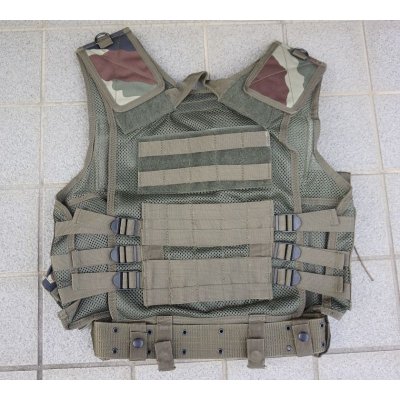 画像2: MIL-TEC USMCベスト(V1型タクティカルベスト)フランス軍CCE迷彩ホルスター・ベルト付き新品