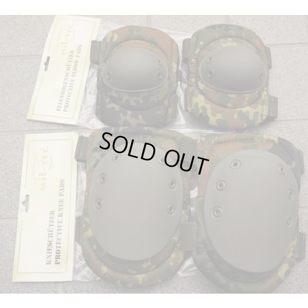 画像1: MIL-TECニーパッド&エルボーパッド セット ドイツ連邦軍フレクター迷彩(フレック迷彩)新品