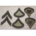 米軍ベトナム戦争 米陸軍 兵・下士官サテン生地サブデュード階級章 新品2枚セット