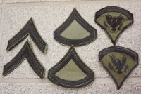 米軍ベトナム戦争 米陸軍 兵・下士官サテン生地サブデュード階級章 新品2枚セット