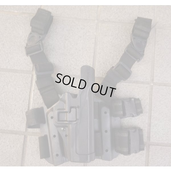 画像1: 米法執行機関放出ブラックホークSERPA LEVEL2レッグホルスター黒S&W M&P .45及びグロック20・21用