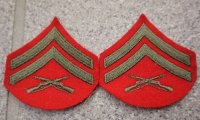米軍 米海兵隊 兵・下士官用 制服ジャケット用袖用階級章2枚セット各種
