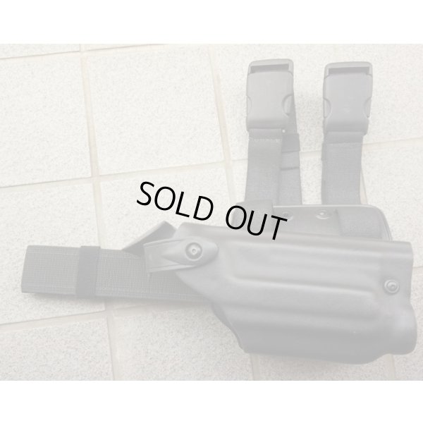 画像1: 米軍放出サファリランド6004レッグホルスター黒ITI M3X・ITI M6Xライト付きシグP220R・P226R用