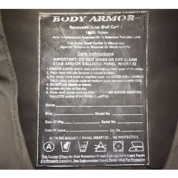 画像3: 米軍放出メーカー不明ソフトアーマー入りボディアーマー黒