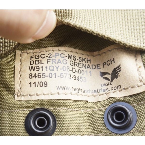 画像3: 米軍イーグルSFLCS V.2ダブルハンドグレネードポーチ カーキ新品