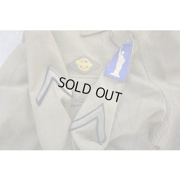 画像4: 第二次世界大戦 米軍M42マスタードシャツ後期型15 1/2 x 33第77歩兵師団二等兵着用品