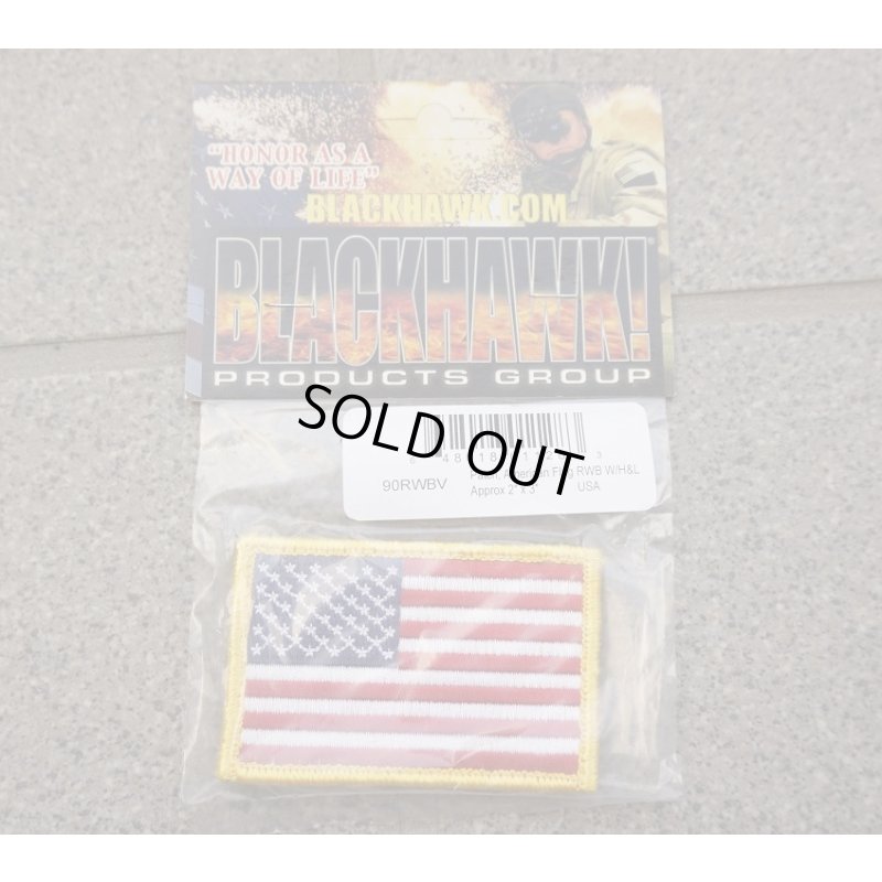 画像1: 米軍放出ブラックホーク ベルクロ付き星条旗フラッグパッチ フルカラー品 新品