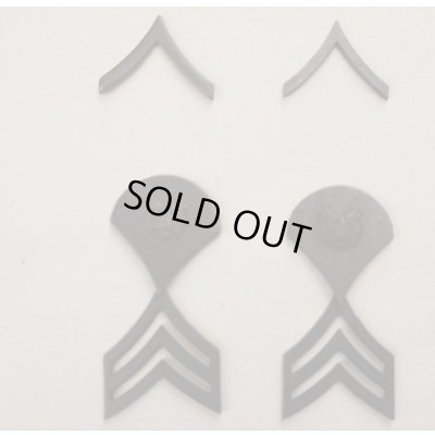 画像1: 米軍 米陸軍 金属製 兵・下士官階級章各種2個セット