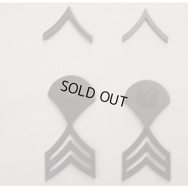 画像1: 米軍 米陸軍 金属製 兵・下士官階級章各種2個セット