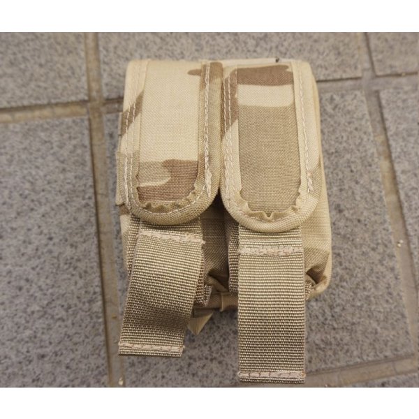 画像1: ベルギー軍デザートジグソー迷彩MOLLEダブルピストルマガジンポーチ