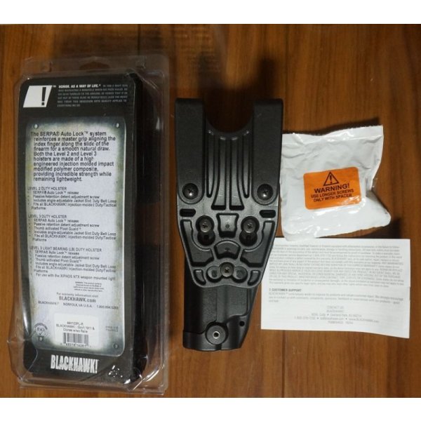 画像2: ブラックホークSERPA LEVEL3ヒップホルスター黒コルトガバメント用 新品