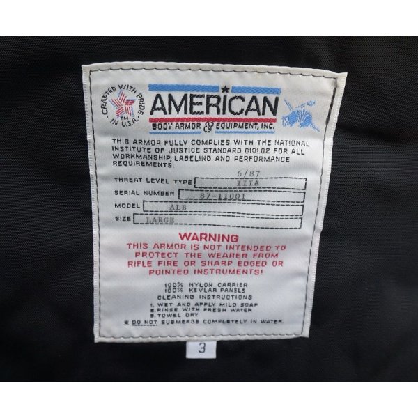 画像3: 米法執行機関放出ABA製ALBボディアーマーLARGE専用パネル・ソフトアーマー付き