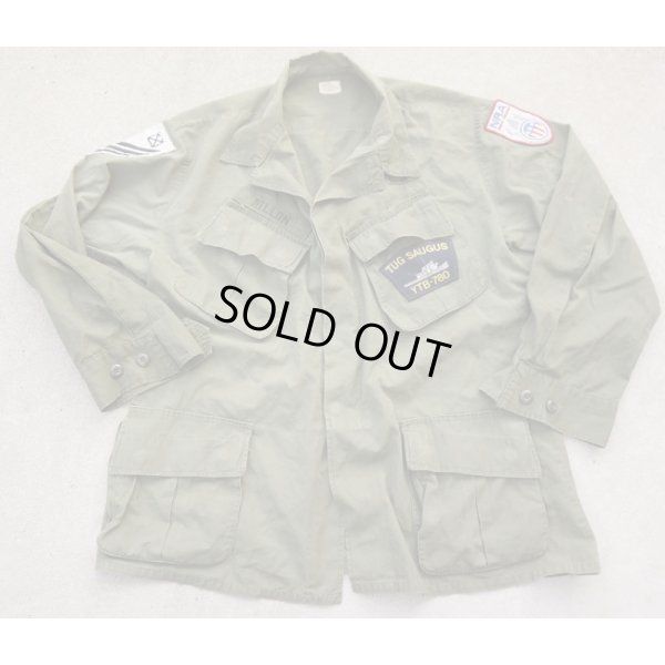 画像1: 米軍ベトナム戦争TCU（ジャングルファティーグ）ジャケット4thタイプ米海軍タグボート・NRAパッチ付きLARGE-SHORT