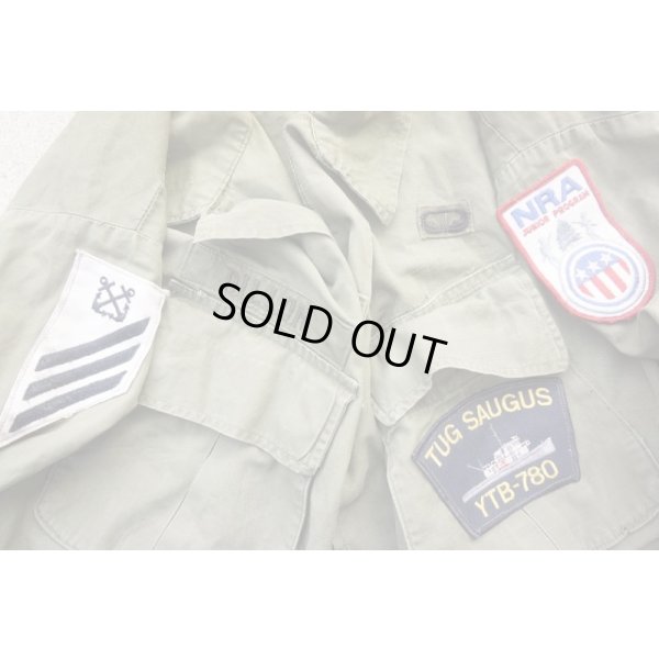 画像3: 米軍ベトナム戦争TCU（ジャングルファティーグ）ジャケット4thタイプ米海軍タグボート・NRAパッチ付きLARGE-SHORT