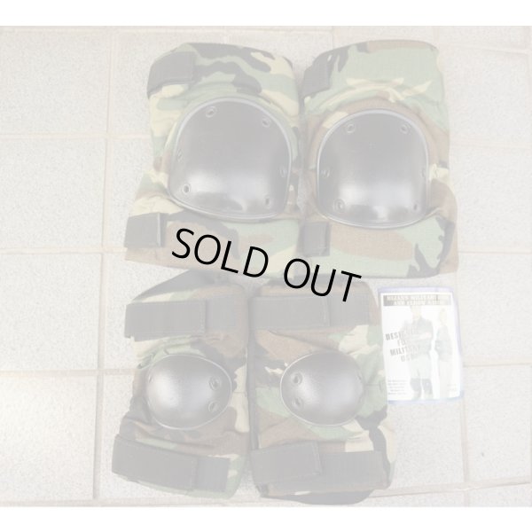 画像1: 米軍Bijan's製ニーパッド・エルボーパッド ウッドランド迷彩 新品
