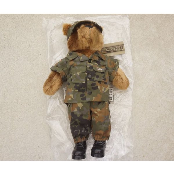画像1: MIL-TECミリタリー仕様テディベア ドイツ連邦軍フレクター迷彩(フレック迷彩)新品