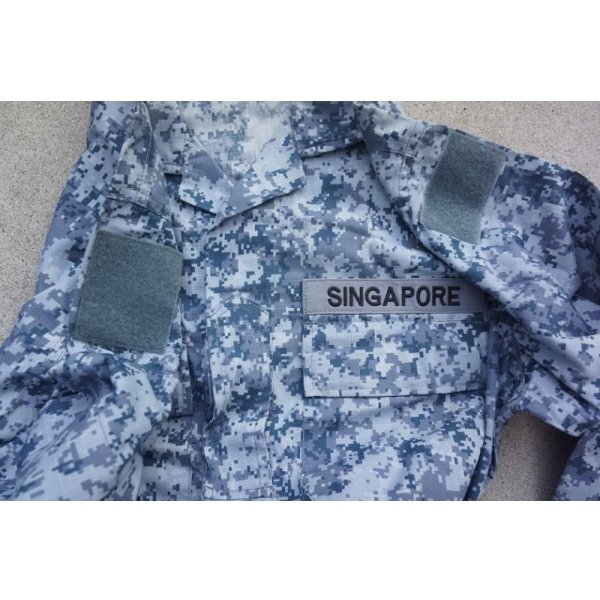 画像4: シンガポール軍 空軍デジタル迷彩 上下帽子セット新品