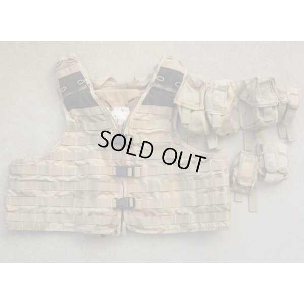 画像1:  ベルギー軍デザートジグソー迷彩アサルトベスト ポーチ6個付