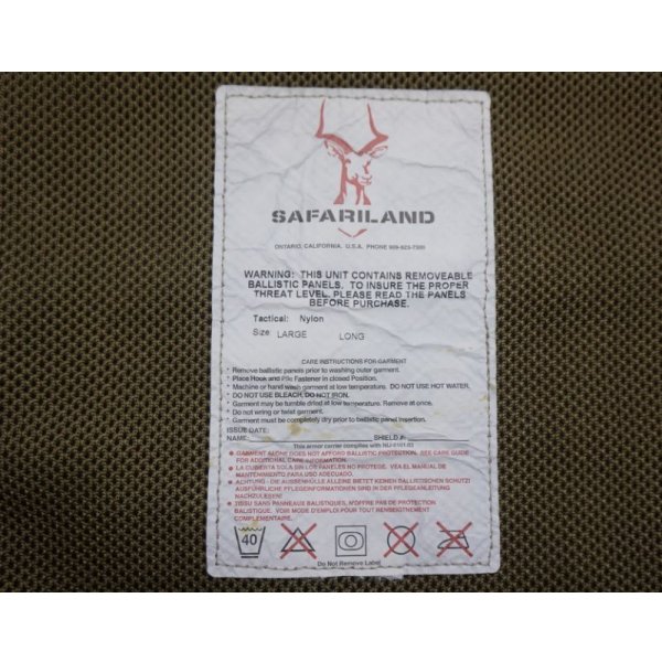 画像4: 米軍放出サファリランド製ボディアーマー カーキLARGE-LONG(米海軍特殊部隊使用タイプ)