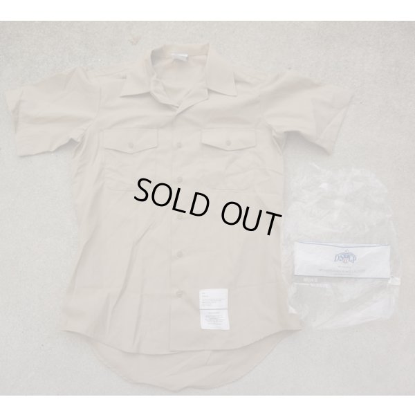 画像1: 米軍 米海軍 夏季制服チノシャツMEDIUM新品