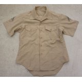 米軍 米海兵隊 夏季制服チノシャツ サイズ17一等兵階級章付き
