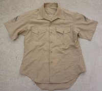 米軍 米海兵隊 夏季制服チノシャツ サイズ17一等兵階級章付き