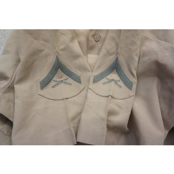 画像3: 米軍 米海兵隊 夏季制服チノシャツ サイズ17一等兵階級章付き