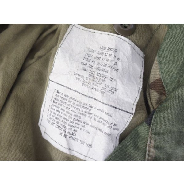 画像3: 輸出用? 米軍放出M65フィールドジャケット ウッドランド迷彩ブラスジッパー仕様DBAコントラクト品LARGE-REGULAR