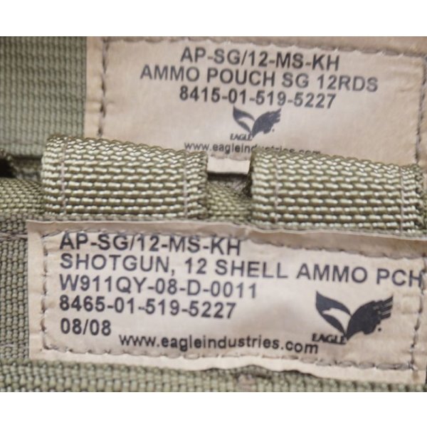 画像4: 米軍イーグルSFLCS 12発用ショットシェルポーチ カーキ新品