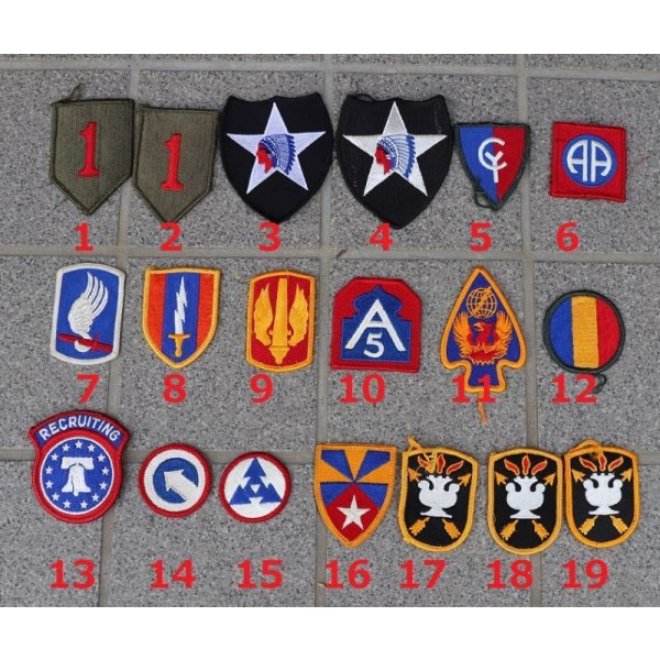 画像1: 米軍 米陸軍フルカラー部隊章メロウエッジタイプ各種