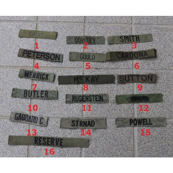 画像1: 米軍 米陸軍サブデュード ネームテープ各種