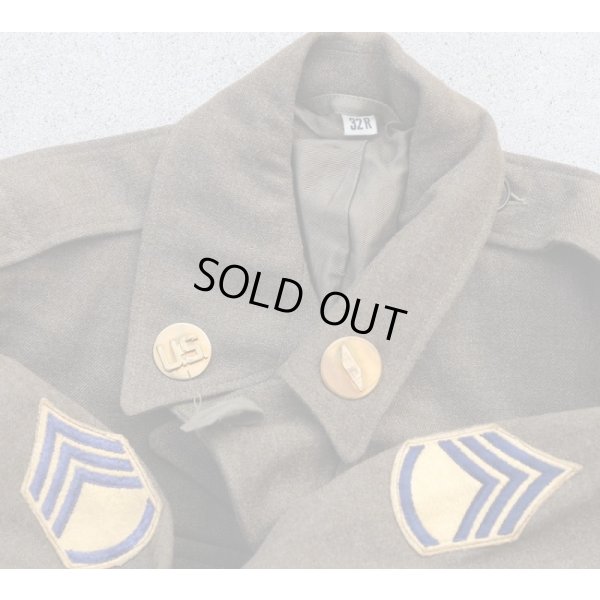 画像5: 第二次世界大戦 米軍M1944フィールドジャケット(アイクジャケット)機甲科二等軍曹徽章付きサイズ32R